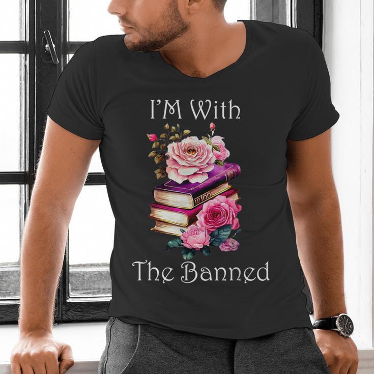 I'm With The Banned Books Bold Statement Against Censorshi Men's V-Neck T-Shirt I'm With The Banned Books Bold Statement Against Censorshi Men's V-Neck T-Shirt
