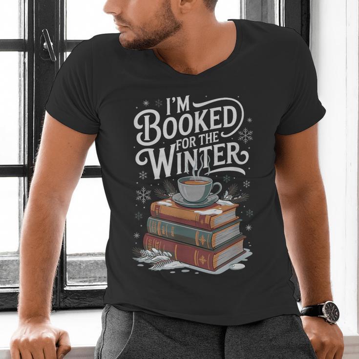 I'm Booked For The Winter Book Lover Men's V-Neck T-Shirt I'm Booked For The Winter Book Lover Men's V-Neck T-Shirt