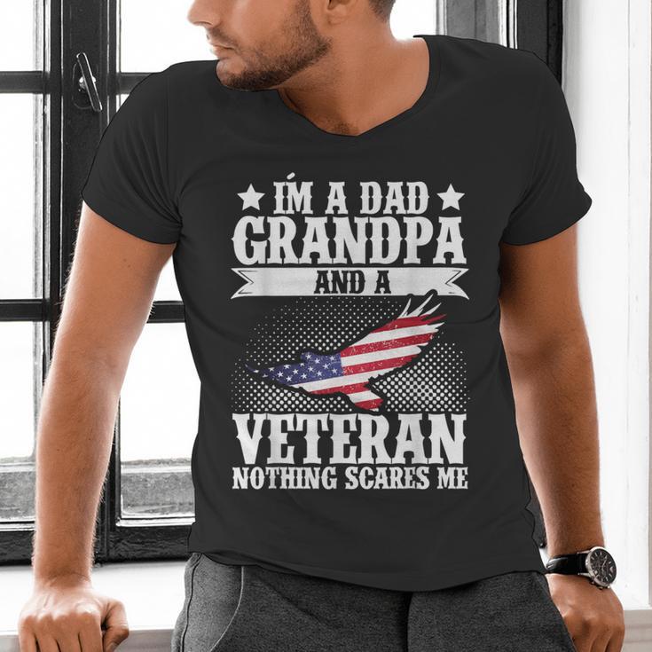 I'm A Dad Grandpa And A Veteran US Flag Veterans Day Men's V-Neck T-Shirt I'm A Dad Grandpa And A Veteran US Flag Veterans Day Men's V-Neck T-Shirt