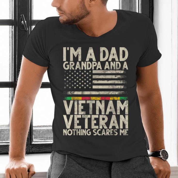 I'm A Dad Grandpa And A Vietnam Veteran Nothing Scares Me Men's V-Neck T-Shirt I'm A Dad Grandpa And A Vietnam Veteran Nothing Scares Me Men's V-Neck T-Shirt