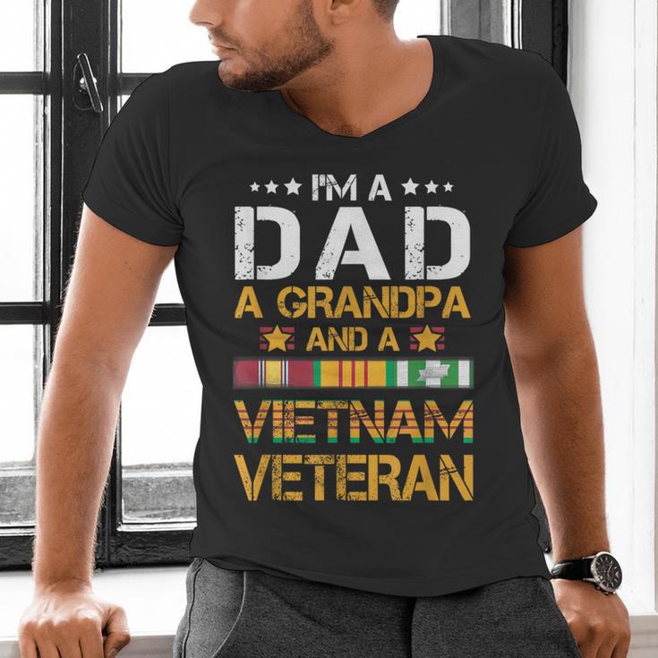 I'm A Dad Grandpa And A Vietnam Veteran US Army Vet Men's V-Neck T-Shirt