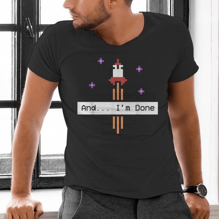 And I'm Done Rocket Graduation Retro Look Men's V-Neck T-Shirt