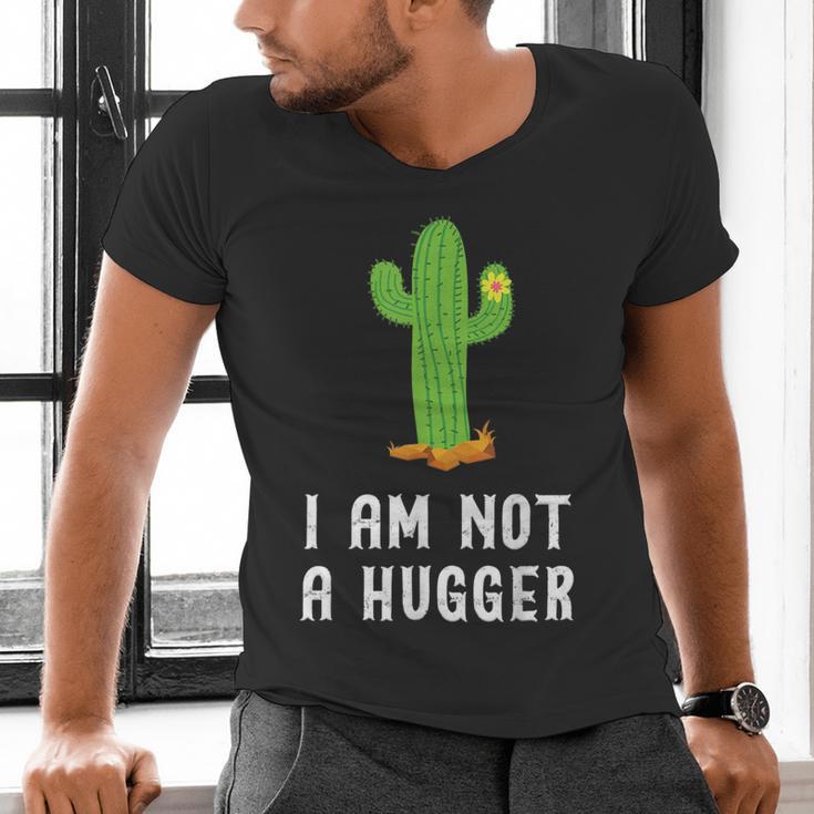 I'm Not A Hugger Cactus Not a Hugger Introvert Cute Men's V-Neck T-Shirt
