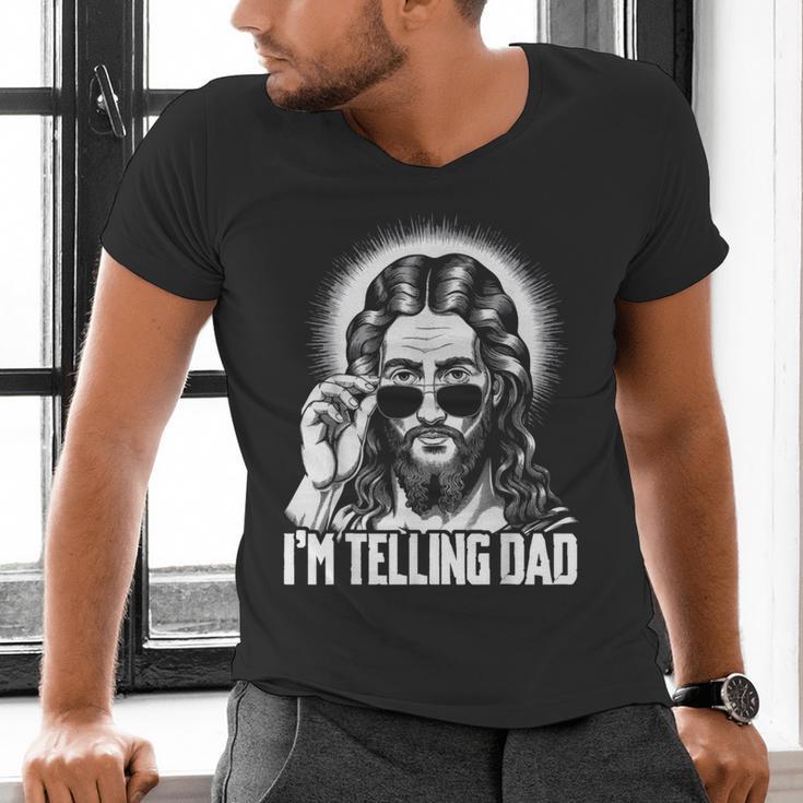 I'm Telling Dad Jesus Men's V-Neck T-Shirt