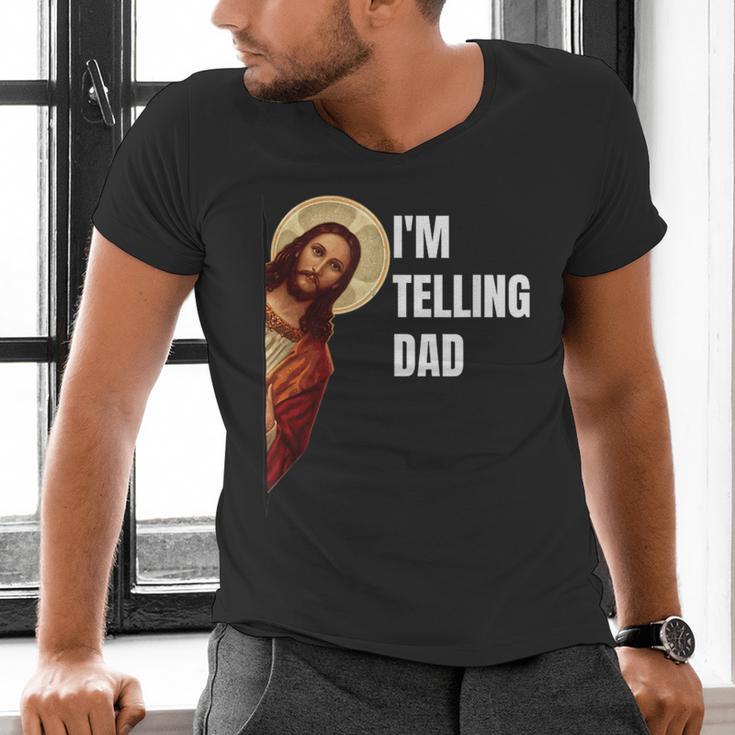 I'm Telling Dad Religious Christian Jesus Meme Men's V-Neck T-Shirt