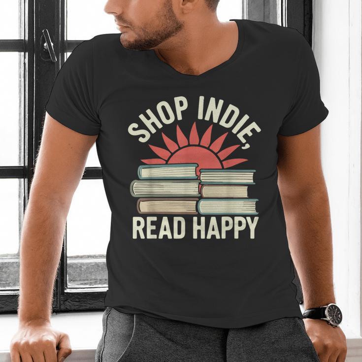 Independent Bookstore Fans Shop Local Literary Community Men's V-Neck T-Shirt Independent Bookstore Fans Shop Local Literary Community Men's V-Neck T-Shirt