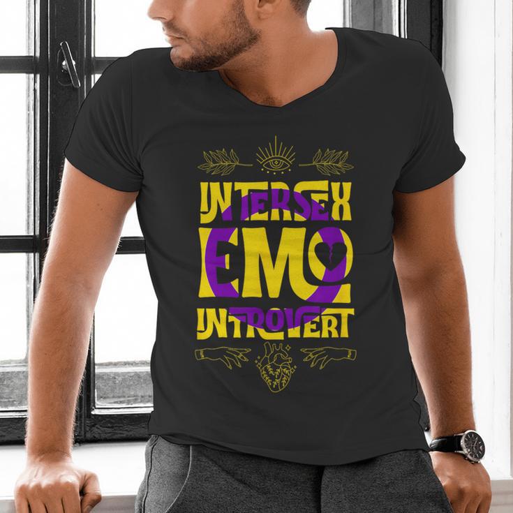 Intersex Emo Introvert Pride Trendy Mystic Teen Goth Style Men's V-Neck T-Shirt