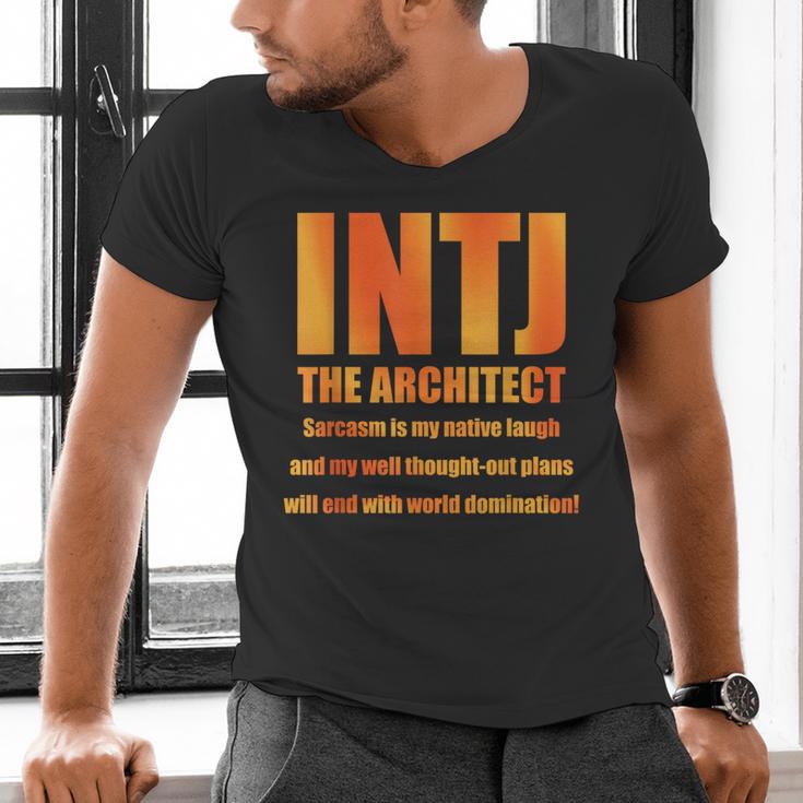 INTJ Architect Personality Introvert Sarcastic Orange Men's V-Neck T-Shirt INTJ Architect Personality Introvert Sarcastic Orange Men's V-Neck T-Shirt