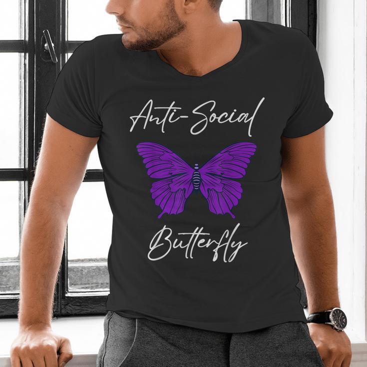 Introvert Antisocial Butterfly For Women Men Men's V-Neck T-Shirt Introvert Antisocial Butterfly For Women Men Men's V-Neck T-Shirt