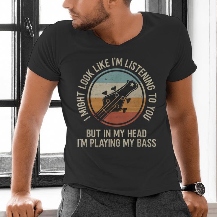 Introvert Bass Guitarist Musician Playing Bass Guitar Men's V-Neck T-Shirt Introvert Bass Guitarist Musician Playing Bass Guitar Men's V-Neck T-Shirt