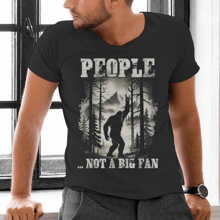 Introvert Bigfoot People Not A Big Fan Dad Joke Men's V-Neck T-Shirt