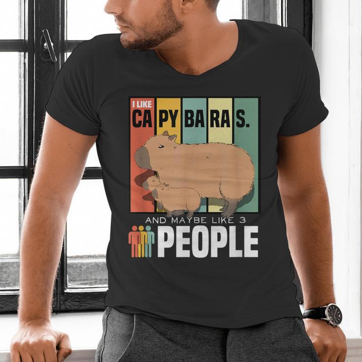 Introvert Capybara Rodent Animal Lover Antisocial Retro Men's V-Neck T-Shirt Introvert Capybara Rodent Animal Lover Antisocial Retro Men's V-Neck T-Shirt
