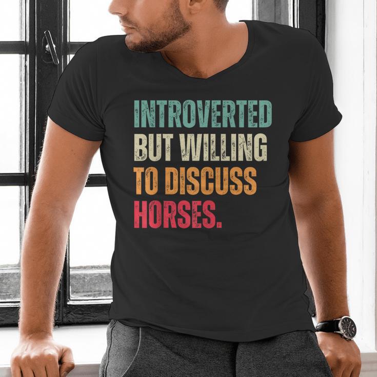 Introvert Cute Horse Lover Horse Riding Equestrian Men's V-Neck T-Shirt Introvert Cute Horse Lover Horse Riding Equestrian Men's V-Neck T-Shirt
