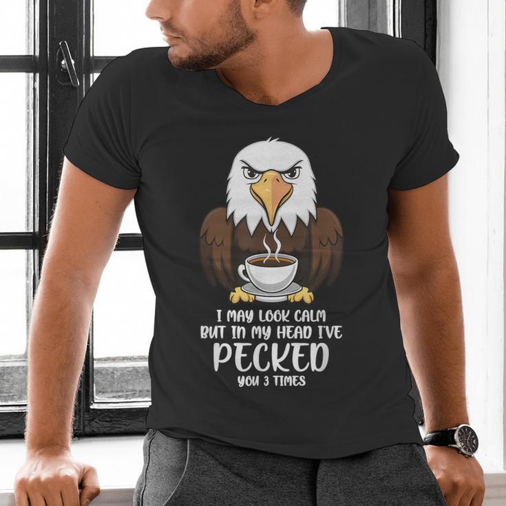 Introvert Eagle And Coffee Lovers Men's V-Neck T-Shirt Introvert Eagle And Coffee Lovers Men's V-Neck T-Shirt