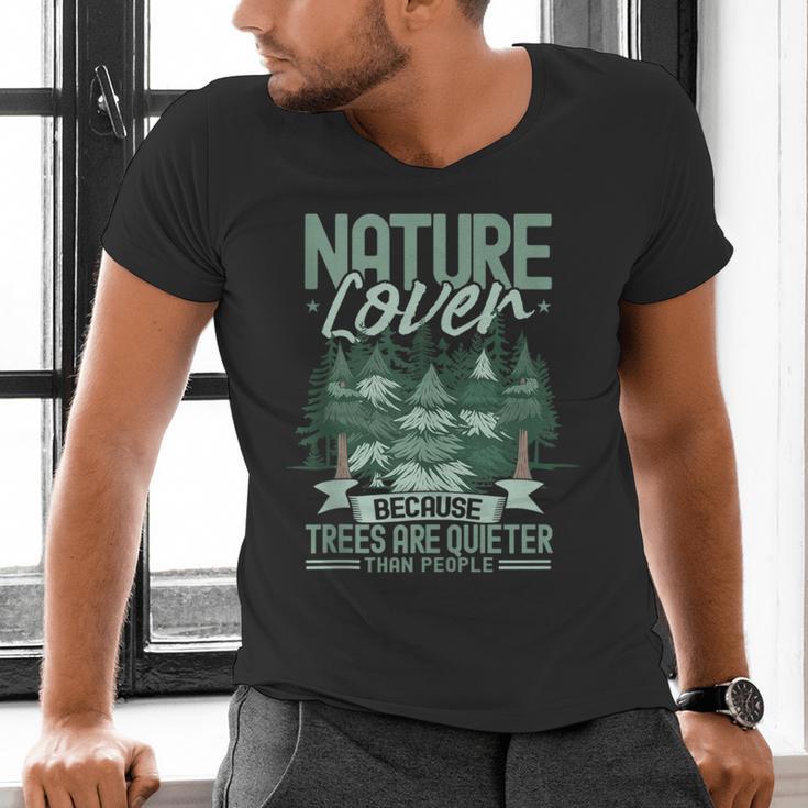 Introvert Nature Lover Introverted Forest Lover & Tree Men's V-Neck T-Shirt