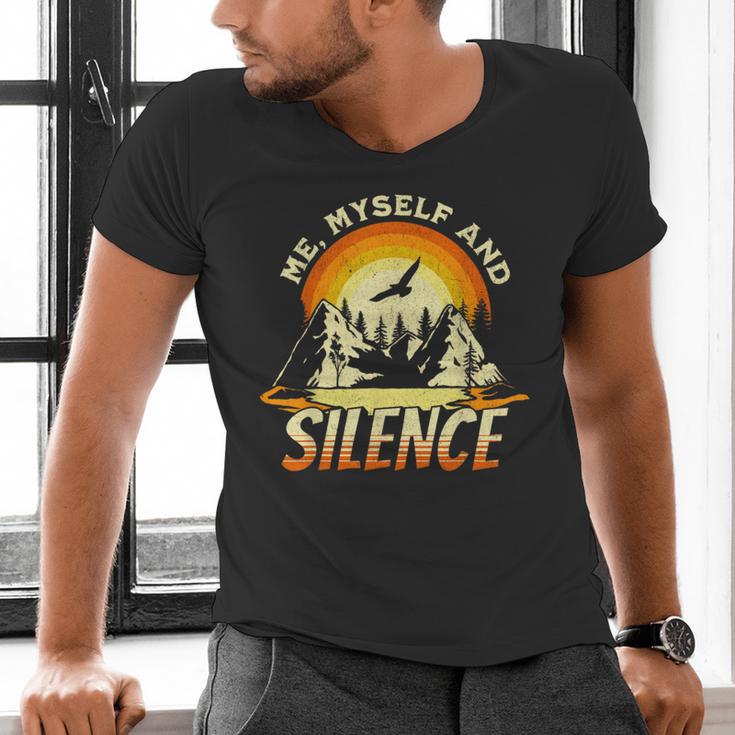 Introvert Relaxation Me Myself And Silence Mountain Vacation Men's V-Neck T-Shirt Introvert Relaxation Me Myself And Silence Mountain Vacation Men's V-Neck T-Shirt