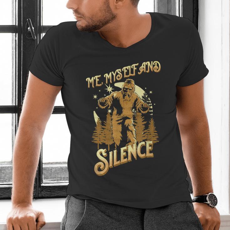 Introvert Relaxation Me Myself And Silence Vacation Bigfoot Men's V-Neck T-Shirt Introvert Relaxation Me Myself And Silence Vacation Bigfoot Men's V-Neck T-Shirt