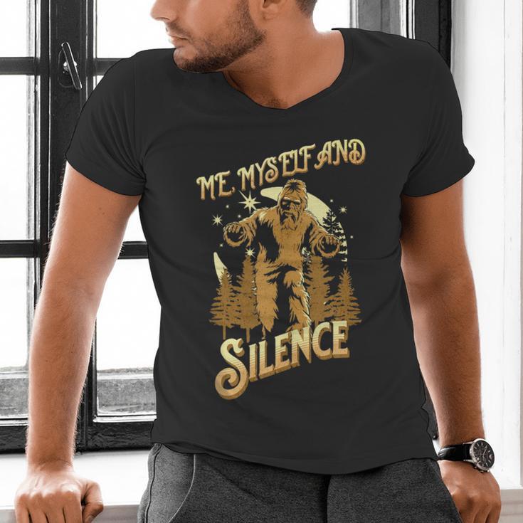 Introvert Relaxation Me Myself And Silence Vacation Bigfoot Men's V-Neck T-Shirt Introvert Relaxation Me Myself And Silence Vacation Bigfoot Men's V-Neck T-Shirt