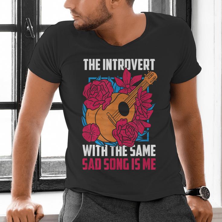 Introvert Singers Singing Sad Song Classical Music Lovers Men's V-Neck T-Shirt
