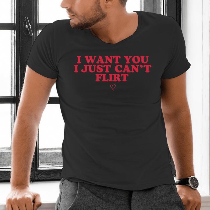 Introvert Valentines Day I Want You I Just Can't Flirt Men's V-Neck T-Shirt Introvert Valentines Day I Want You I Just Can't Flirt Men's V-Neck T-Shirt