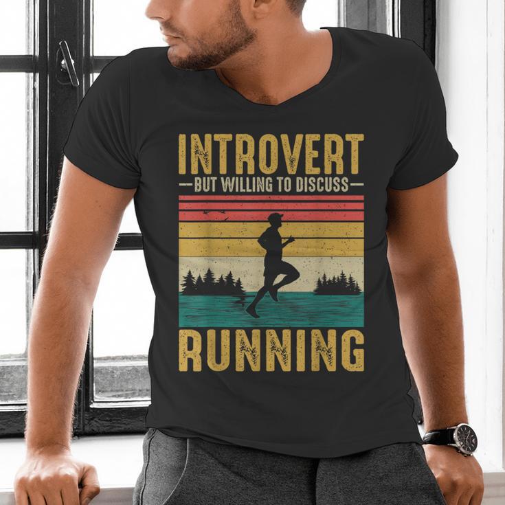 Introvert But Willing To Discuss Running Men's V-Neck T-Shirt Introvert But Willing To Discuss Running Men's V-Neck T-Shirt