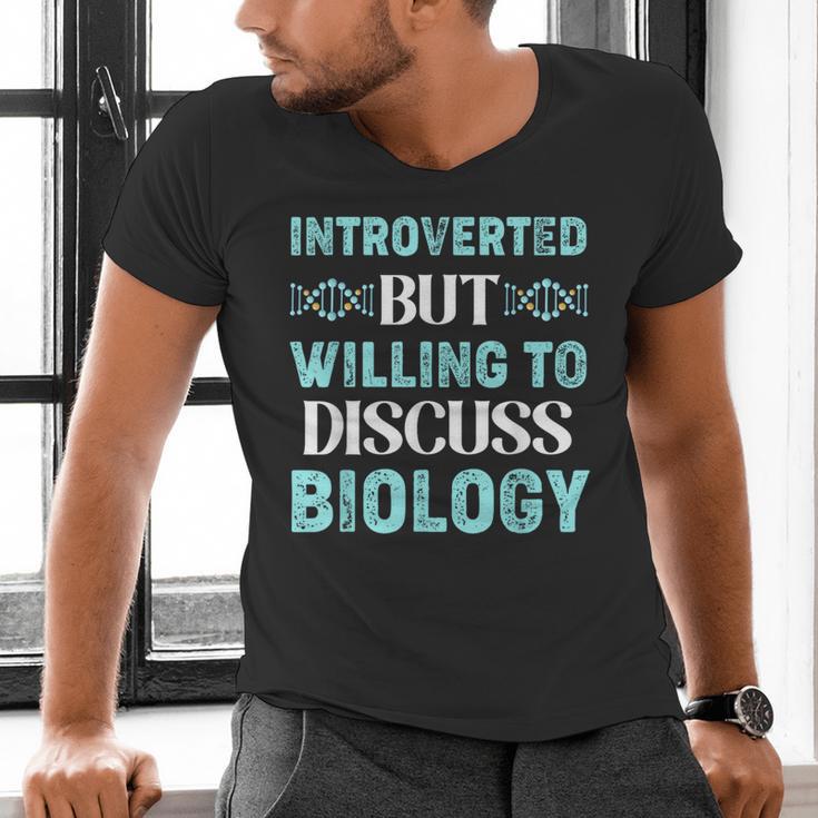 Introverted Biology Science Biologist Introverts Men's V-Neck T-Shirt Introverted Biology Science Biologist Introverts Men's V-Neck T-Shirt