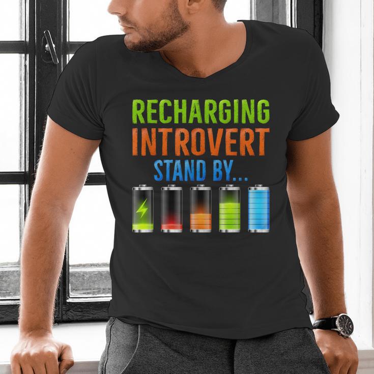 Introverted Recharging Introvert Saying Sarcasm Men's V-Neck T-Shirt Introverted Recharging Introvert Saying Sarcasm Men's V-Neck T-Shirt