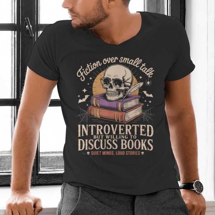 Introverted But Willing To Discuss Books Cozy Aesthetic Men's V-Neck T-Shirt