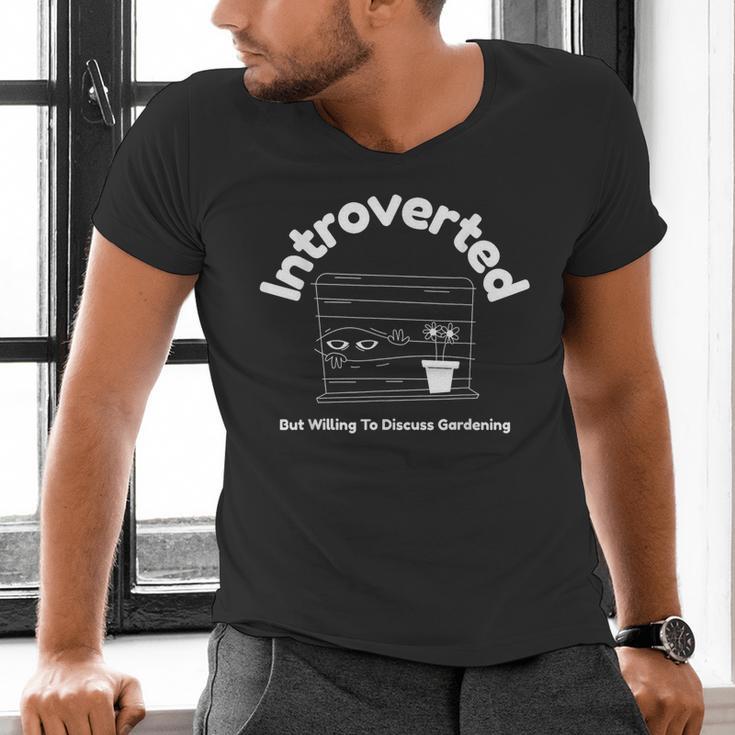 Introverted But Willing To Discuss Gardening Introverts Men's V-Neck T-Shirt