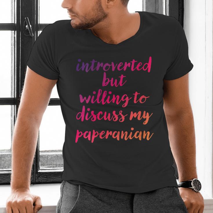 Introverted Willing To Discuss Paperanian Introvert Men's V-Neck T-Shirt Introverted Willing To Discuss Paperanian Introvert Men's V-Neck T-Shirt