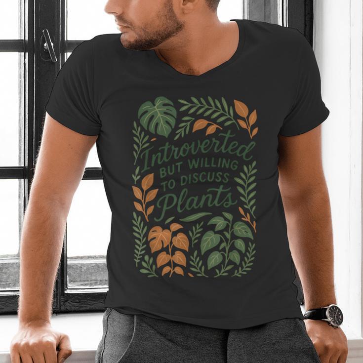 Introverted But Willing To Discuss Plants Botanical Men's V-Neck T-Shirt Introverted But Willing To Discuss Plants Botanical Men's V-Neck T-Shirt