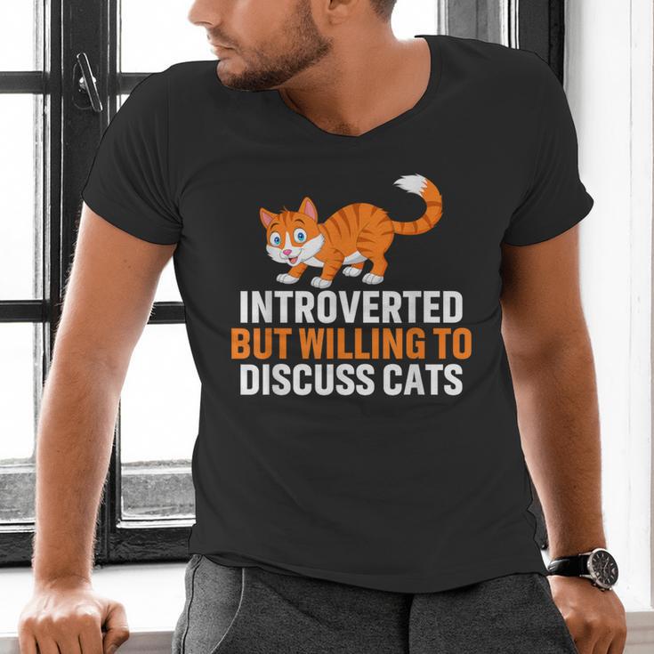 Introverts Cat Lover Introvert Antisocial Cats Anti Social Men's V-Neck T-Shirt