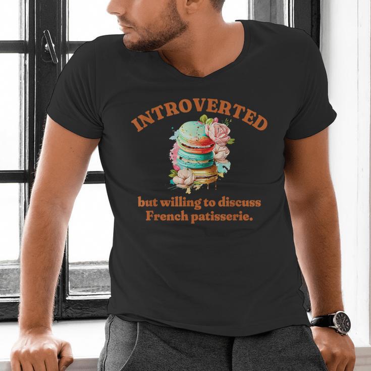 Introvert's Passion For French Patisserie Macarons Men's V-Neck T-Shirt