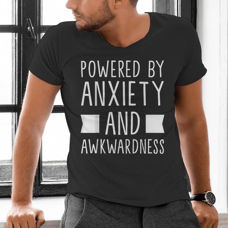 Introverts Social Anxiety Powered By Anxiety And Awkwardness Men's V-Neck T-Shirt