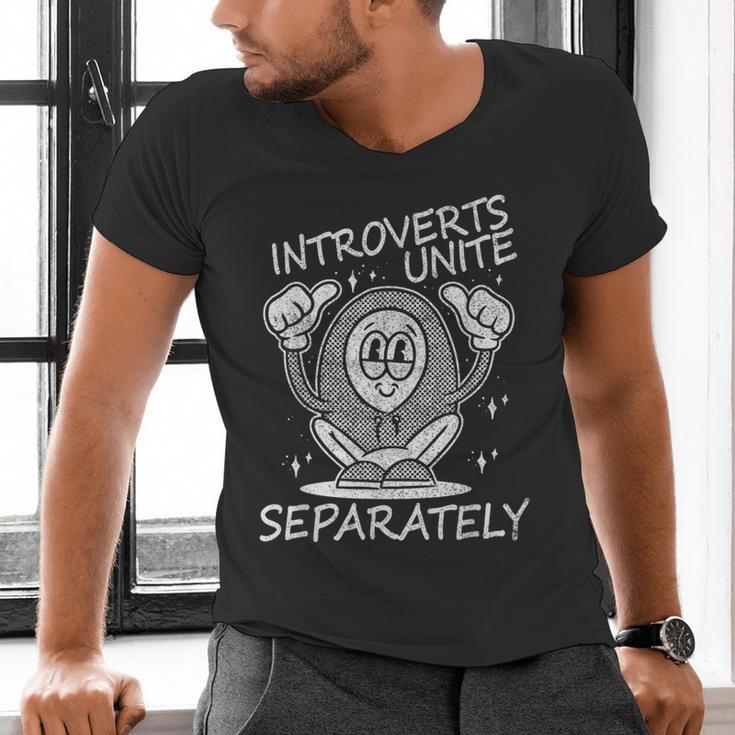 Introverts Unite Anti-Social Shy Person Joke Men's V-Neck T-Shirt Introverts Unite Anti-Social Shy Person Joke Men's V-Neck T-Shirt