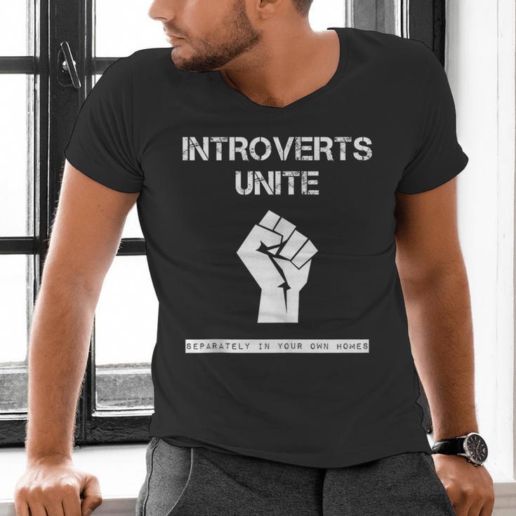 Introverts Unite Separately In Your Own Homes Sarcasm Men's V-Neck T-Shirt