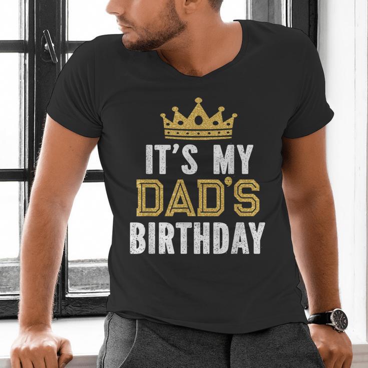 It's My Dad's Birthday Party Family Matching Small Men's V-Neck T-Shirt It's My Dad's Birthday Party Family Matching Small Men's V-Neck T-Shirt