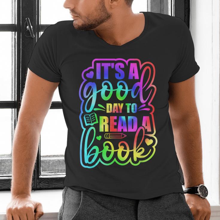 Its A Good Day To Read Book Kids Boys Girls Reading Graphic Men's V-Neck T-Shirt