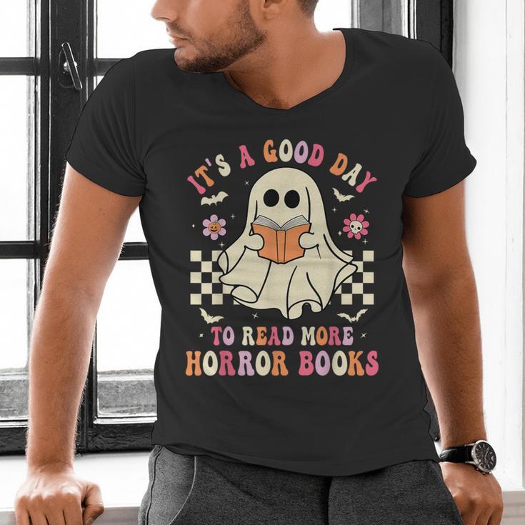 It's A Good Day To Read More Horror Books Halloween Men's V-Neck T-Shirt