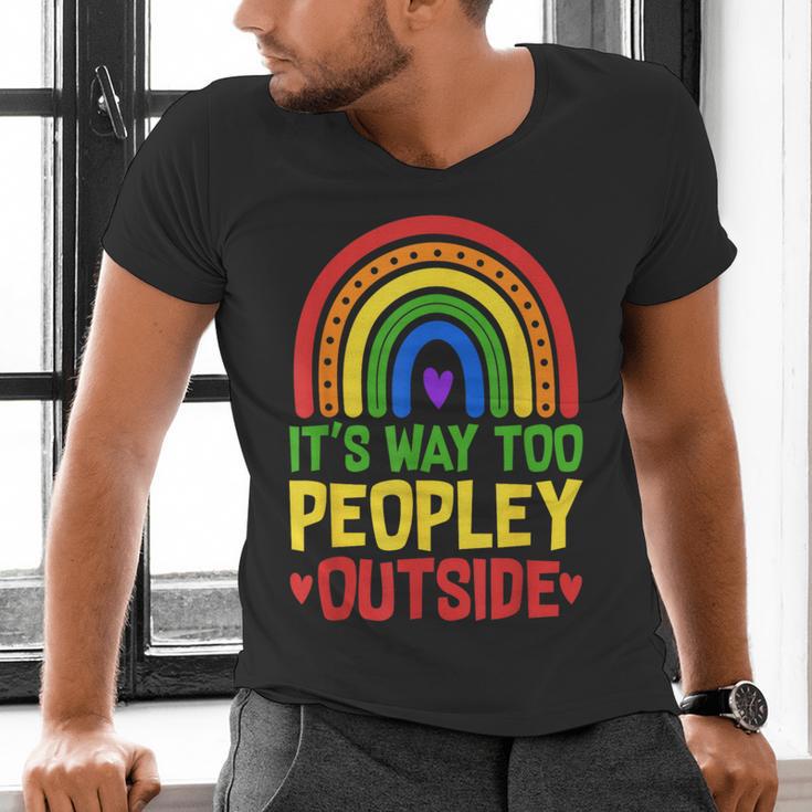 It's Way Too Peopley Outside Anti Social Introvert Men's V-Neck T-Shirt It's Way Too Peopley Outside Anti Social Introvert Men's V-Neck T-Shirt