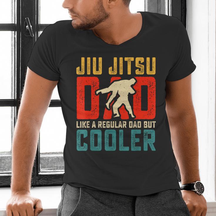 Jiu Jitsu Dad Like A Regular Dad But Cooler Dad Father Men's V-Neck T-Shirt