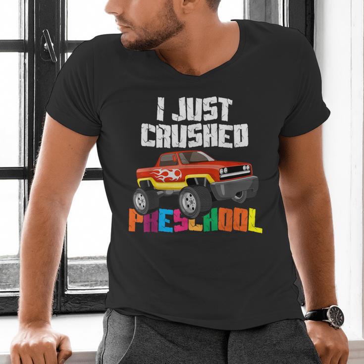 I Just Crushed Preschool Monster Truck Graduation Men's V-Neck T-Shirt
