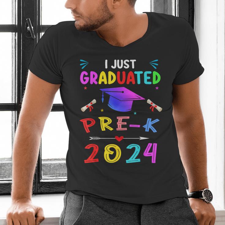 I Just Graduated Pre k Graduation 2024 Pre-Kindergarten Men's V-Neck T-Shirt