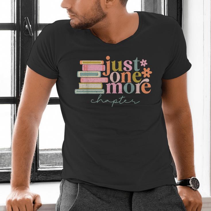 Just One More Chapter Book Lovers Reading Teacher Men's V-Neck T-Shirt