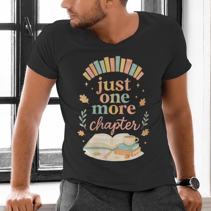 Just One More Chapter Cozy Book Lover Reading & Coffee Men's V-Neck T-Shirt