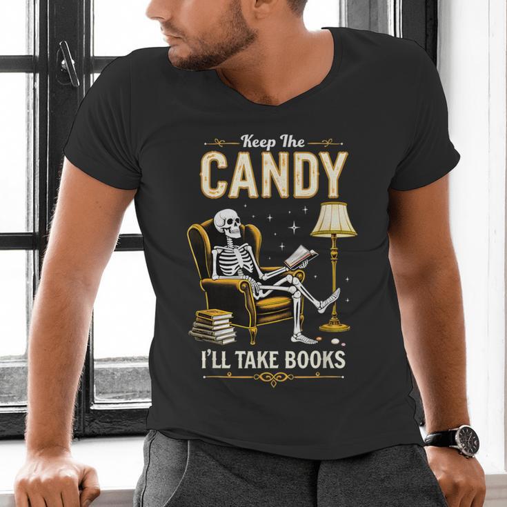 Keep The Candy I'Ll Take Books Halloween Men's V-Neck T-Shirt