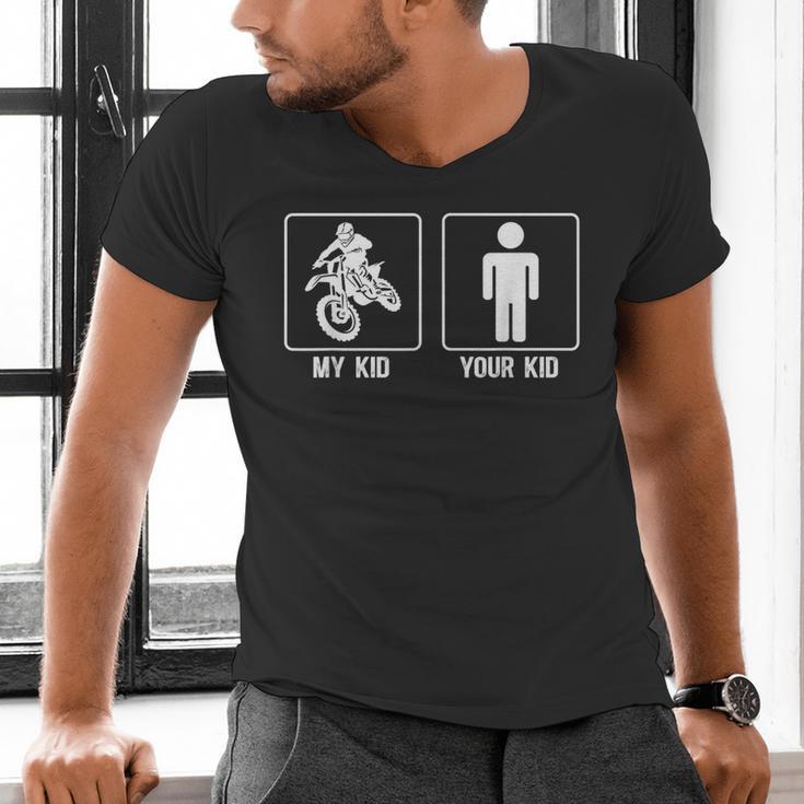 My Kid Motocross Dad Of A Motocross Rider Father Moto Dad Men's V-Neck T-Shirt