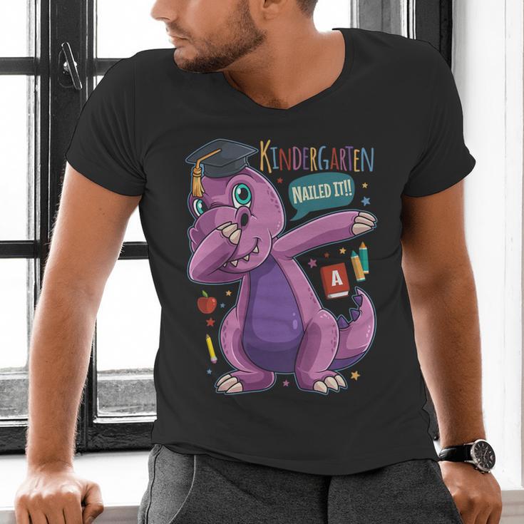 Kids DabbingRex Graduation Kindergarten Class Of 2019 Men's V-Neck T-Shirt