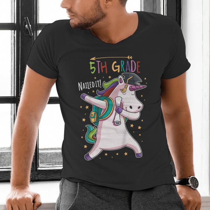Kids Dabbing Unicorn Graduation 5th Grade Class Of 2019 Men's V-Neck T-Shirt