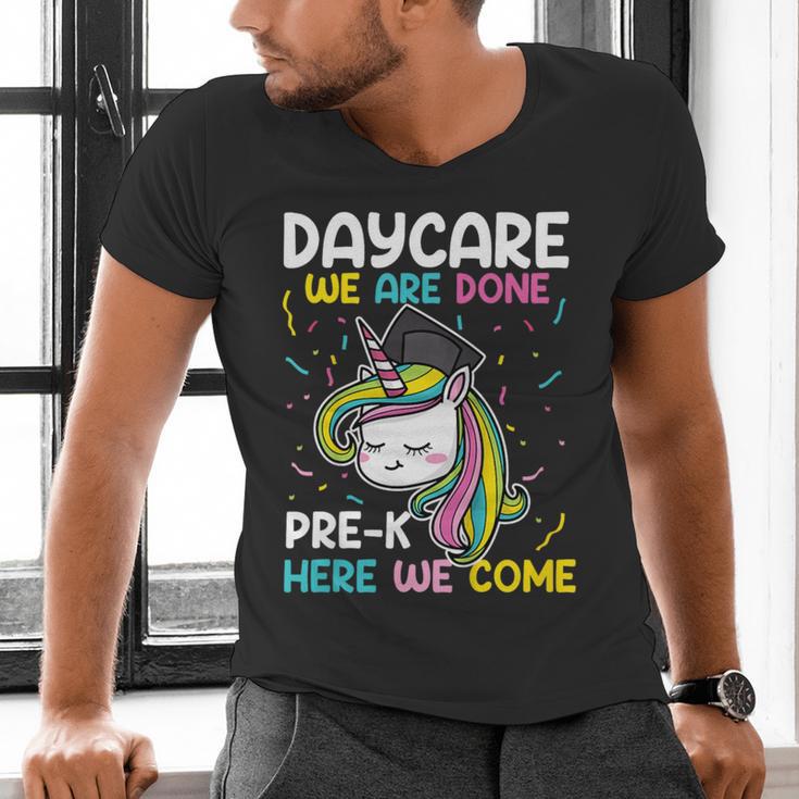 Kids Daycare Graduation Unicorn Last Day Of School Kids Men's V-Neck T-Shirt